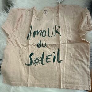 🆕 J. Crew Blush Cropped Graphic Tee - Size: M